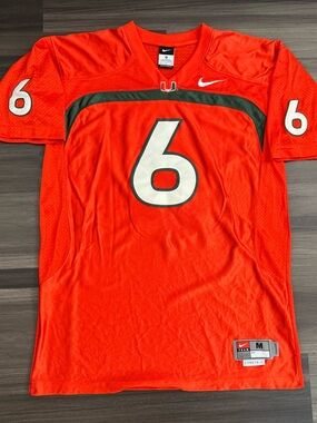 Vintage Nike University of Miami Hurricanes #6 NCAA College Stitched Jersey M